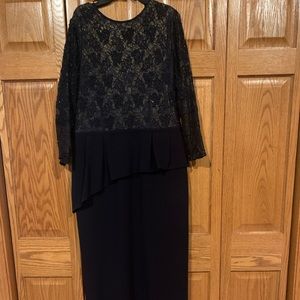 Navy Teri John size 12 peplum dress